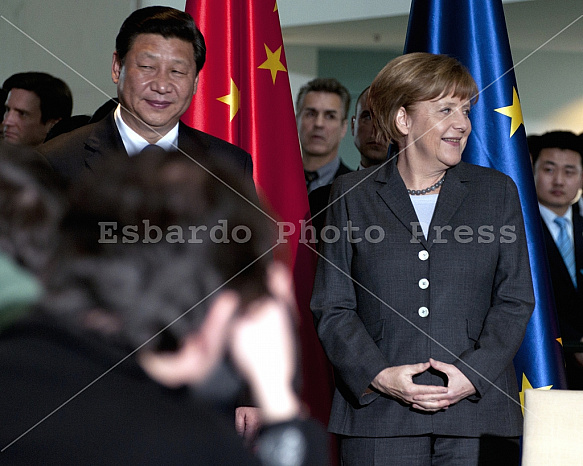 Angela Merkel receives the President of the People's Republic of China Xi Jinping