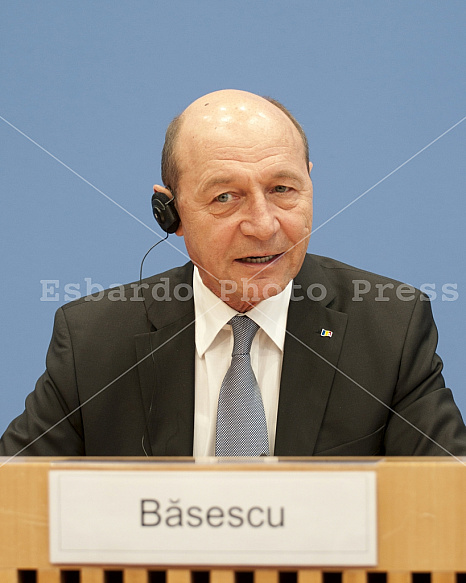 The President of Romania Traian Băsescu at the Federal Press Conference