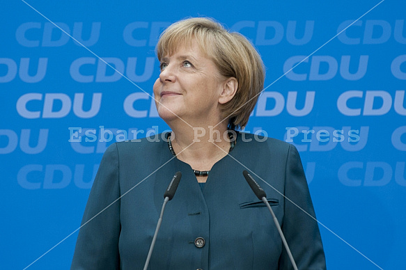 Press conference of Angela Merkel and Volker Bouffier