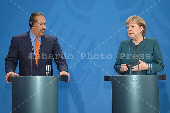 Angela Merkel receives Sheikh Hamad Al-Thani