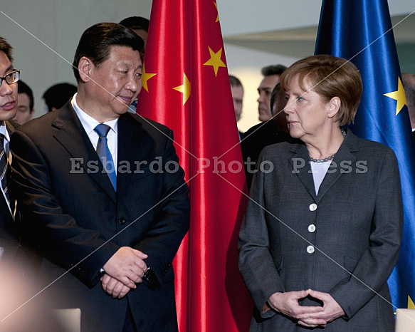 Angela Merkel receives the President of the People's Republic of China Xi Jinping
