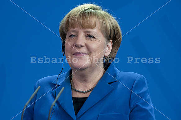 Angela Merkel receives the Prime Minister of Norway Erna Solberg