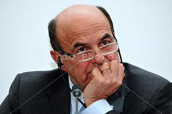 Pier Luigi Bersani in Berlin before the elections in Italy