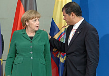 Press conference of Angela Merkel and Rafael Correa Delgado