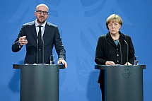 Angela Merkel receives the Prime Minister of of Belgium Charles Michel