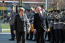 Angela Merkel receives the Prime Minister of the Czech Republic Bohuslav Sobotka