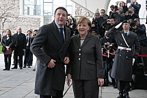 Angela Merkel receives the Prime Minister of Italy Matteo Renzi