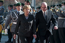 Angela Merkel receives the Prime Minister of the Czech Republic Bohuslav Sobotka