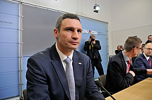 Press conference with Vitali Klitschko, Arseni Jazenjuk and Andreas Schockenhoff