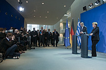 Angela Merkel receives the Prime Minister of Greece Antonis Samaras